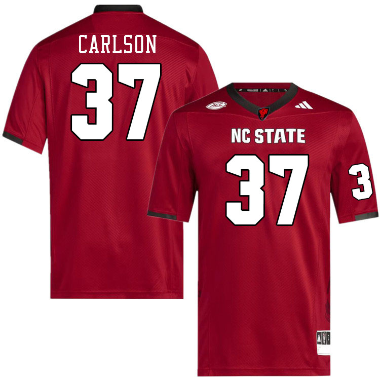 Men #37 Addison Carlson NC State Wolfpack College Football Jerseys Stitched-Red